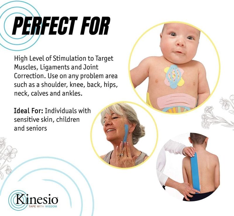 Kinesio Taping - Elastic Therapeutic Athletic Tape Tex Gold Light Touch - Ajisai Blue – 2 in. x 16.4 ft