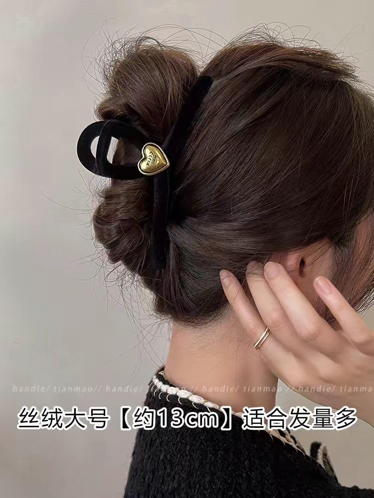 Luxury Velvet Claw Clips for Thick Hair - Large 4.7 Inch Hair Accessories for Women & Girls