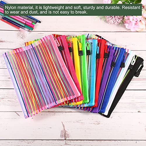 YOKIVE 10 Pack Mesh Cosmetic Bags - Durable Nylon Makeup Pouches