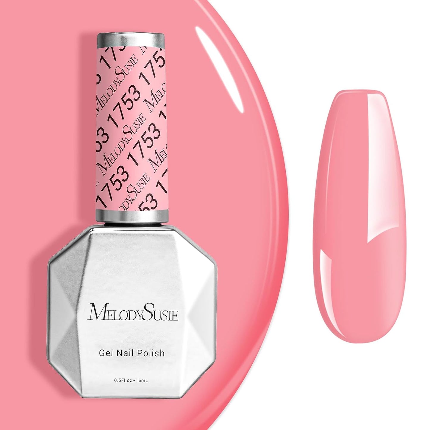 MelodySusie Neon Pink Gel Nail Polish - Bright Hot Pink Soak Off UV LED | 0.5 fl oz for DIY Nail Art & Manicure