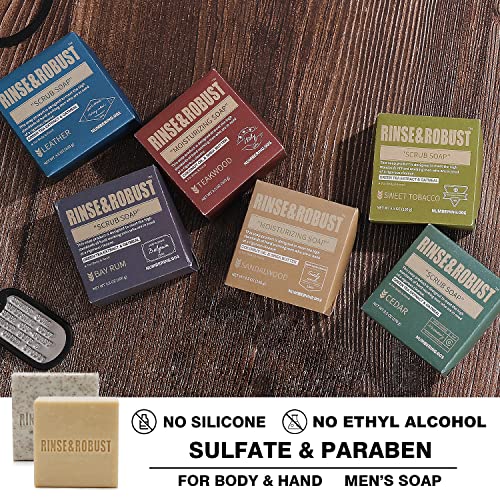 Rinse & Robust Natural Exfoliating Bar Soap Set for Men - 6 Pack
