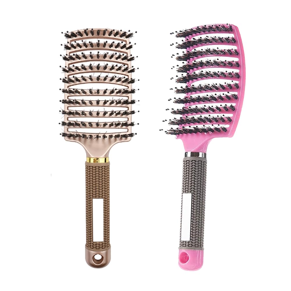 Ultra Detangling Brush - Magical Hairbrush for Wet or Dry Hair | Fast Drying, Massage Design (Pink & Purple)