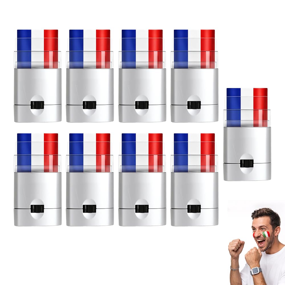 Patriotic Face Paint Stick - Red White Blue Stripes for Sports Makeup | Ideal for Football, Baseball, Softball