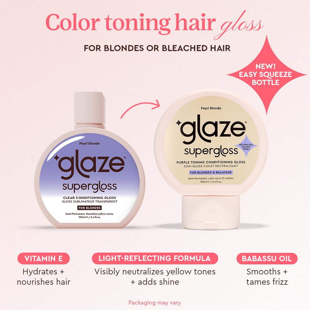 Purple Toning Gloss for Blonde Hair - Hydrating & Shine Boosting | 6.4 fl oz - Pearl Blonde