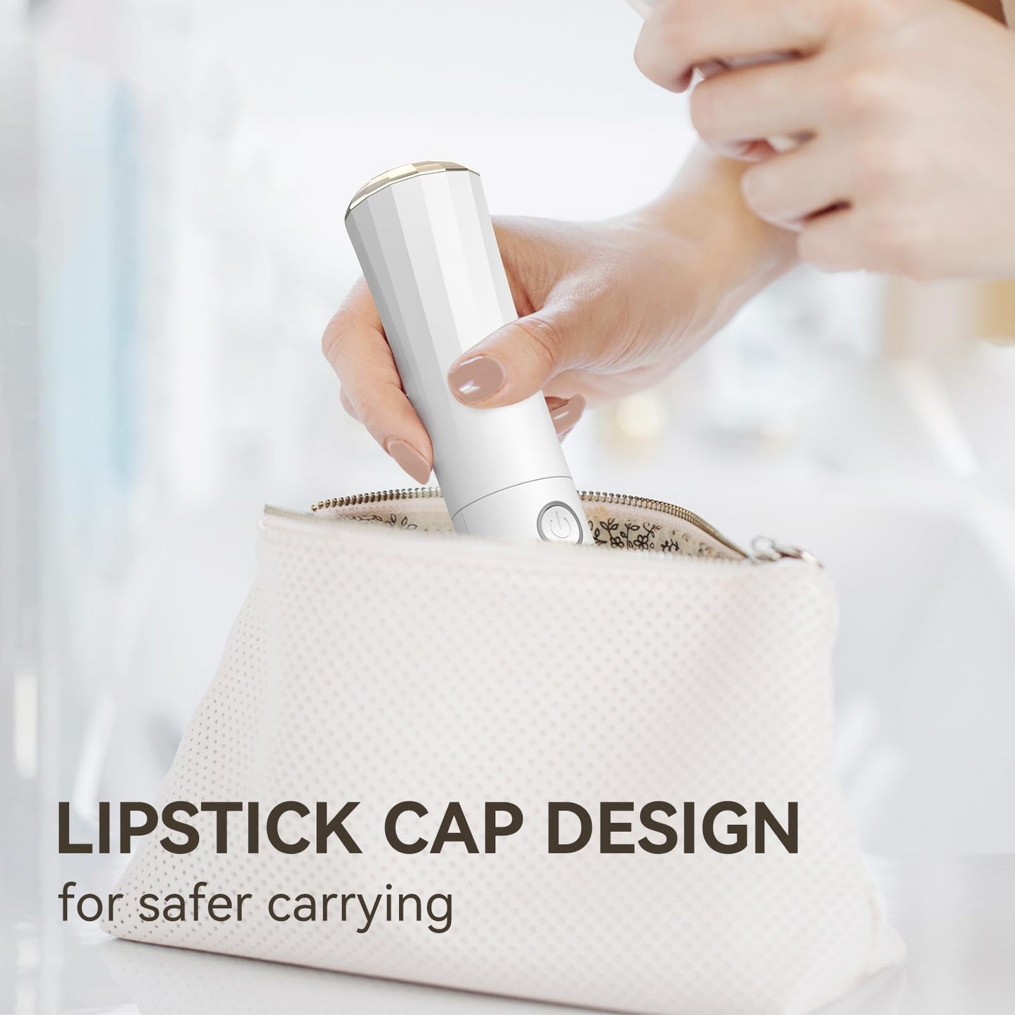 Cordless Hair Straightener Brush, ANLAN Portable Straightening Brush for Travel, Mini Hot Ionic Straightener Comb for Women, Rechargeable & Travel-Friendly for All Hair Textures, White