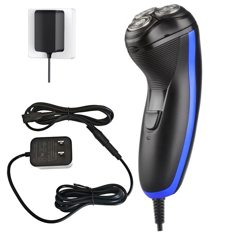 VSTSERIES Corded Electric Razor for Men,Face and Bald Head Shaver,3D Rotary Close Shaving Machine.Plug in 10 000RPM Powerful Razor for Bold Heavy Hair,24w Stubble Beard Clipper with Pop-up Trimmer