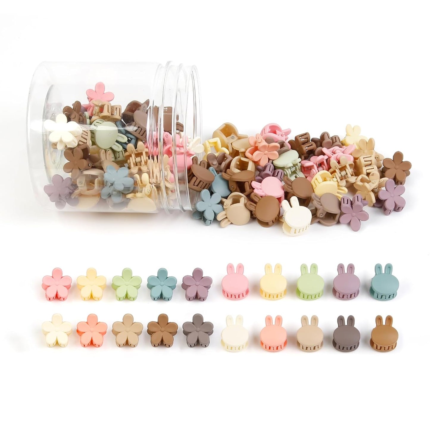 Colorful Mini Flower Hair Clips - 100 Pcs Cute Claw Pins for Women & Teens | Hair Accessories