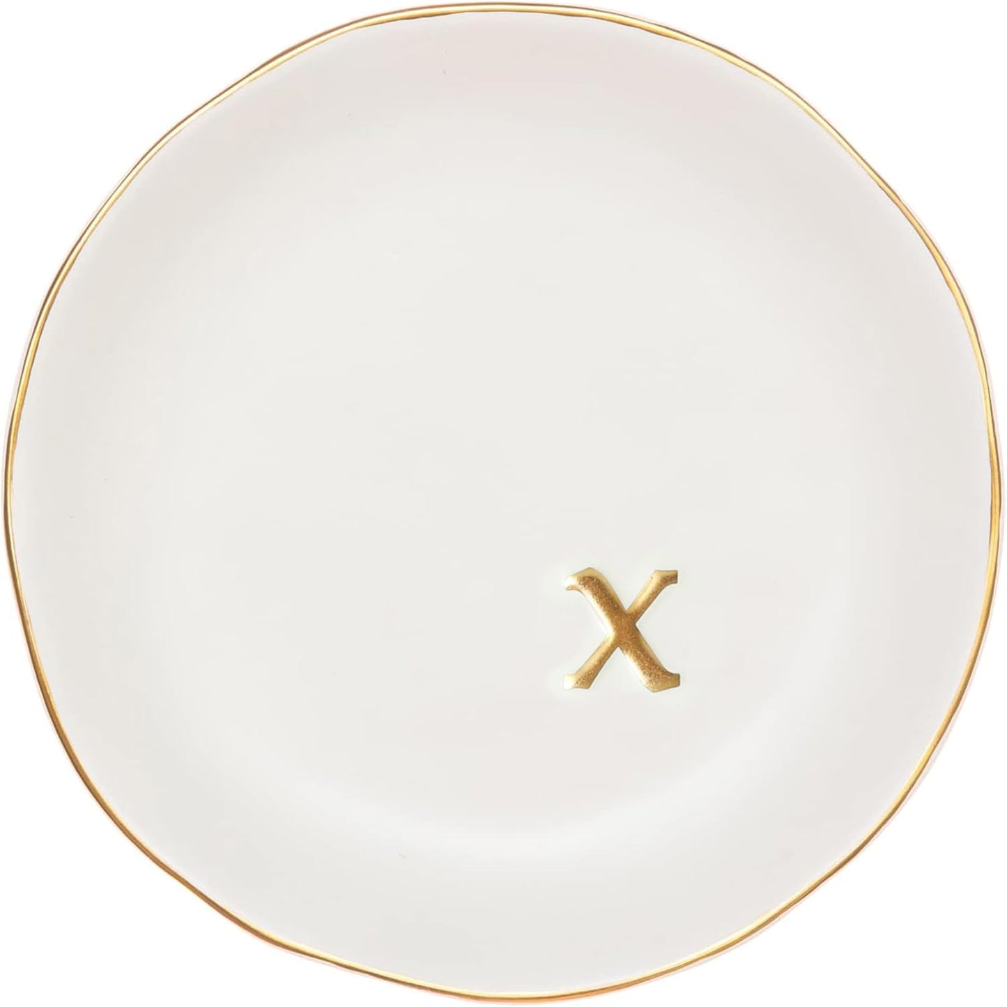 Ceramic Jewelry Tray - Decorative Trinket Dish for Rings, Earrings & Necklaces | 4.75" White Surface