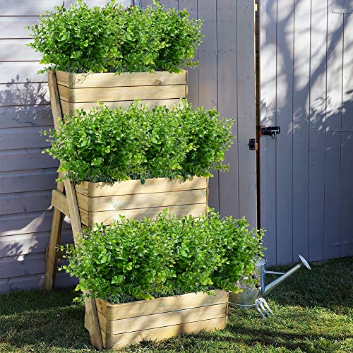 KLEMOO 8 Bundles UV Resistant Artificial Boxwood Plants for Home Decor