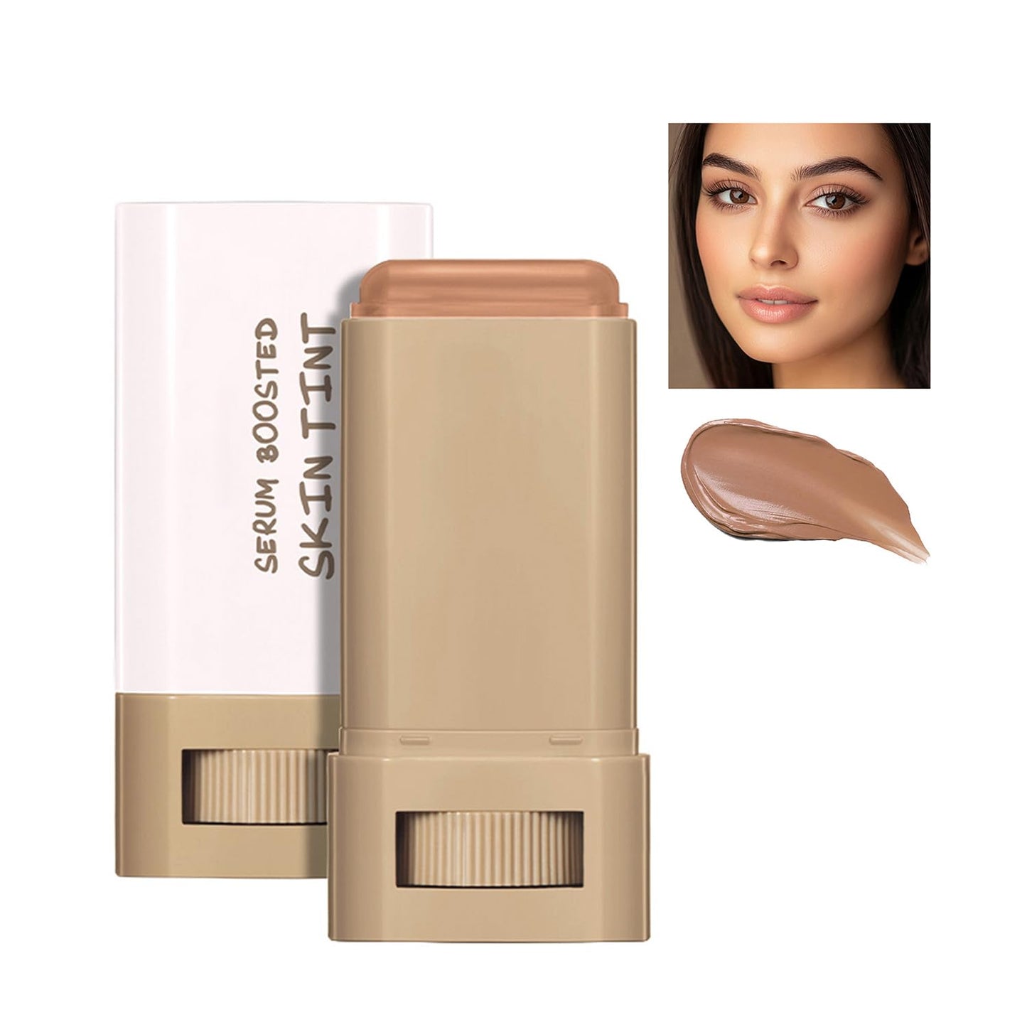 Skin Tint Foundation Stick - Full Coverage Tinted Moisturizer with SPF | Dewy Finish #02