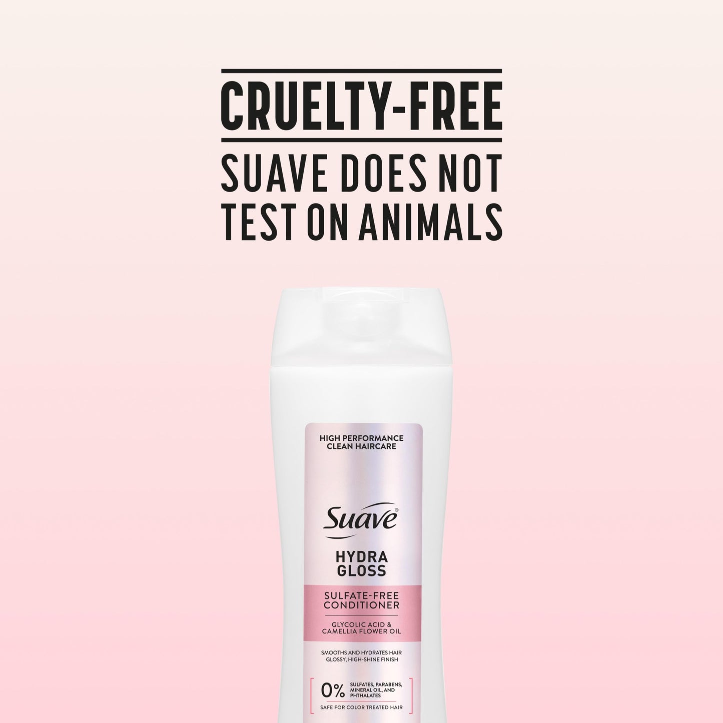 Suave Hydra Gloss Sulfate Free Conditioner with Glycolic Acid & Camellia Flower Oil for Hydrated, Smooth, Glossy Shine, 6 Count, 12.6 FL OZ