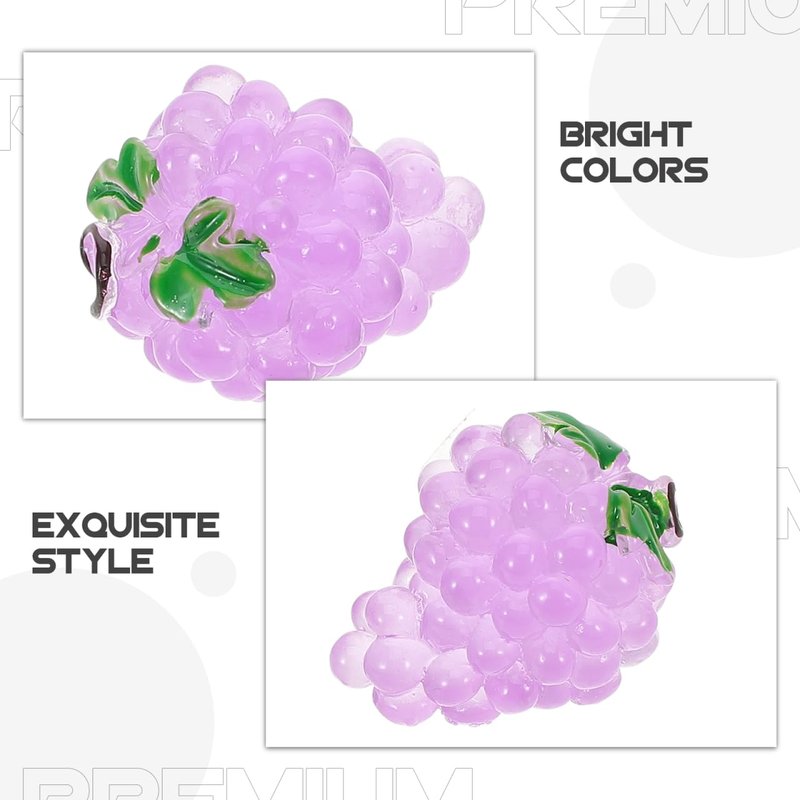 POPETPOP 20 Pcs Mini Artificial Grape, Small Lifelike Artificial Grapes Decor for Home Office Wedding Kitchen Photography Decoration & Craft Models (Purple)