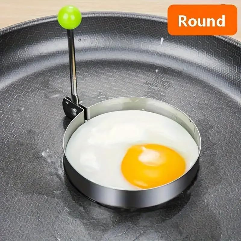 Stainless Steel Egg Rings - 4 Pack for Perfectly Shaped Eggs | Non-Stick Cooking Tool