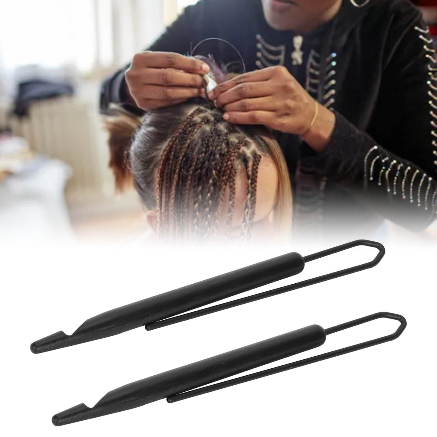 Interlock Tool for Locs, Braid Hair Dreadlocks Needle, 2Pcs Hair Crochet Hook for Braids Double Ended Strong Plastic Needle,Dreadlocks Tool Interlocking Tool for Hairstyles Set Weaving Interlocks