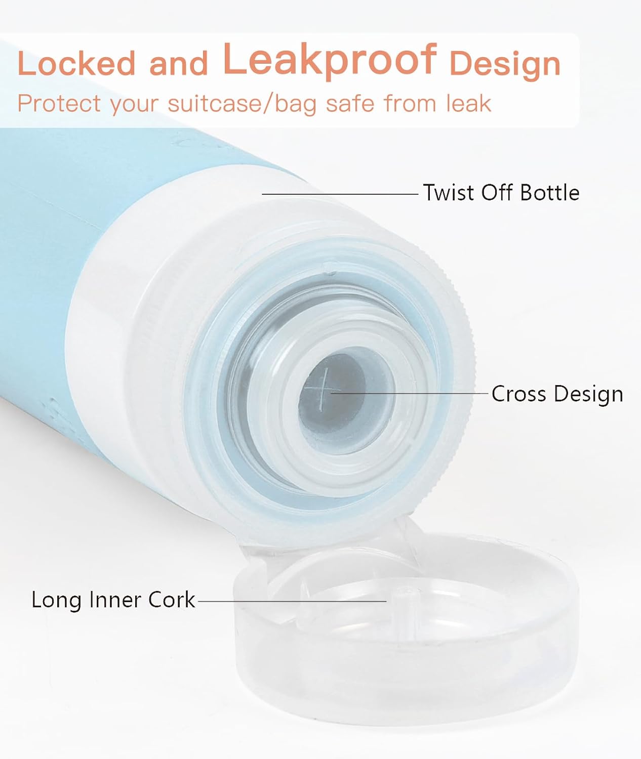 Travel Bottles for Toiletries - 6 Pack Leakproof TSA Approved 3 oz Silicone Containers | BPA Free, Black