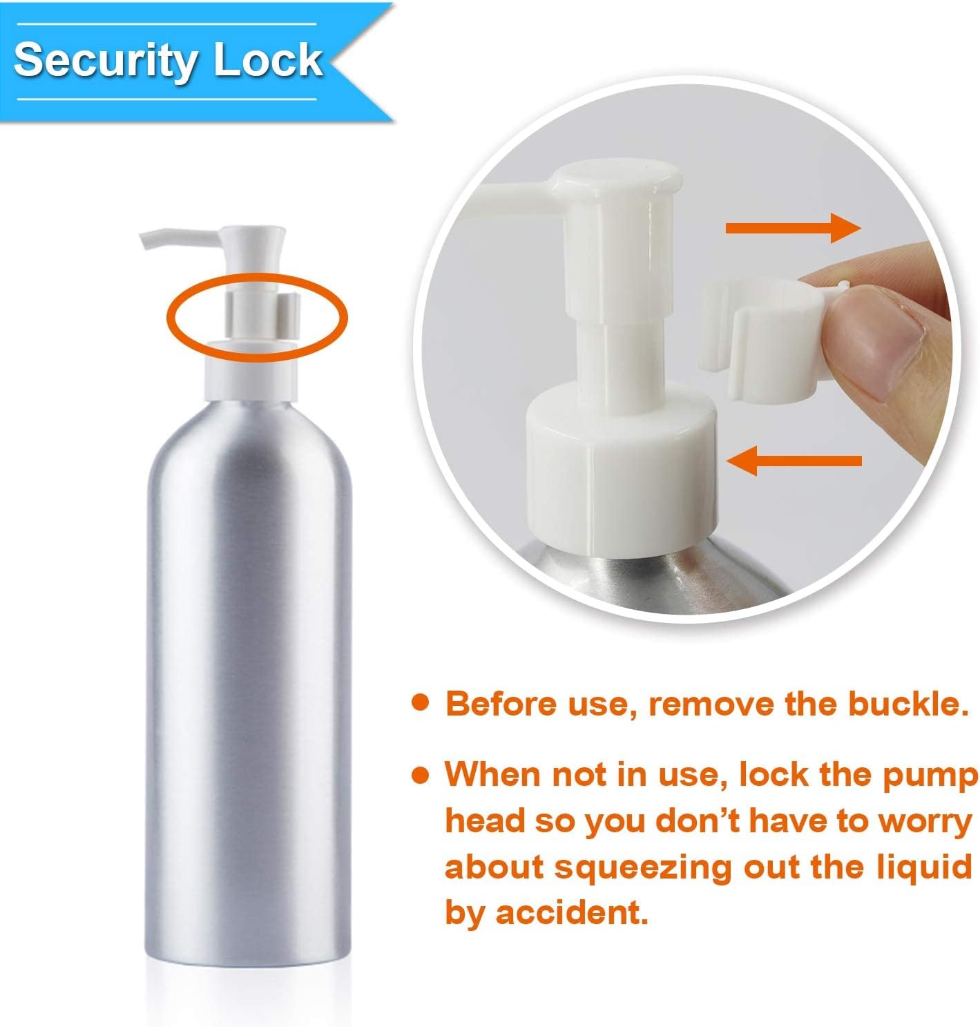 Aluminum Pump Bottles - 500ml Refillable Lotion Dispenser | Metal Soap & Shampoo Bottle Set (2 Pack)