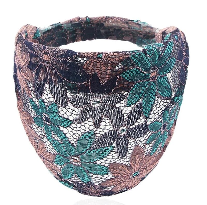 4 Pack Lace Elastic Headbands for Women & Teens - Flower Design