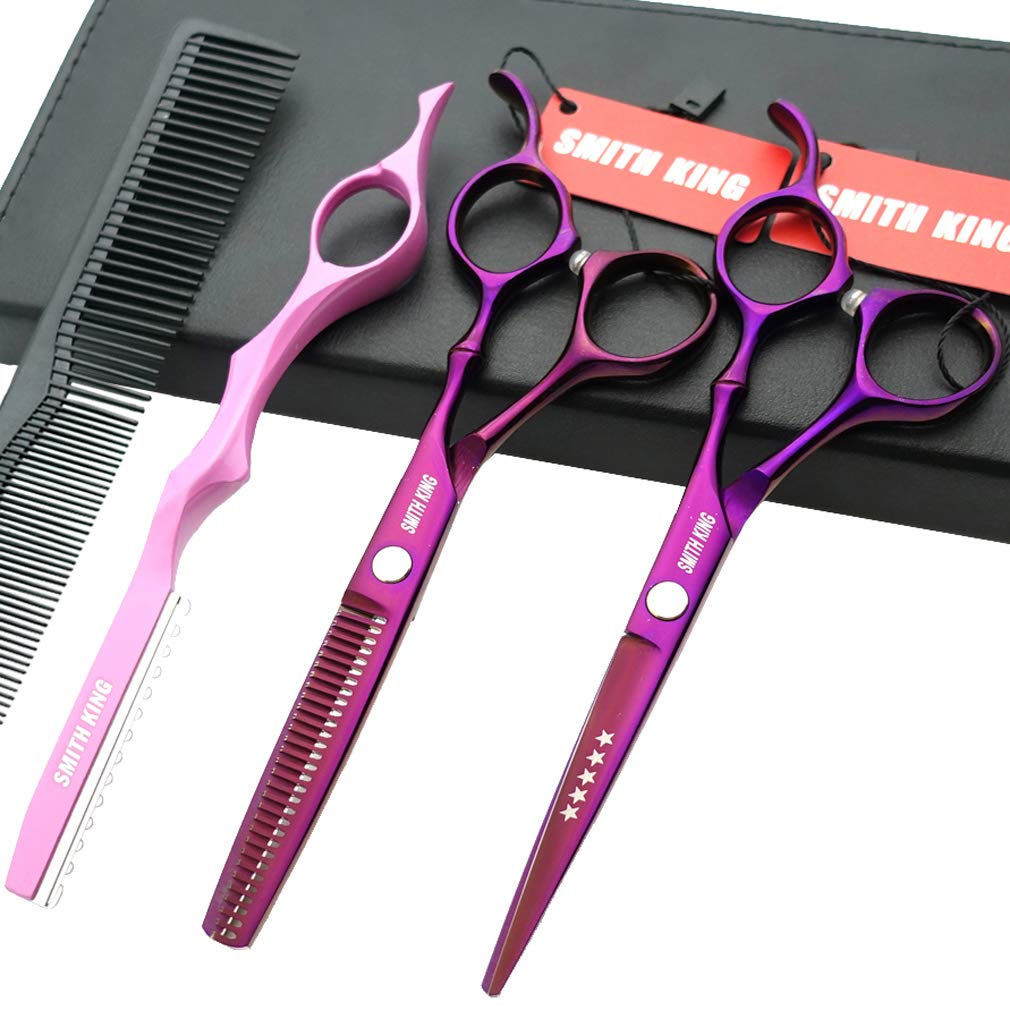 Professional Hair Cutting & Thinning Scissors Set - 6.0 Inches | Black Razor Edge