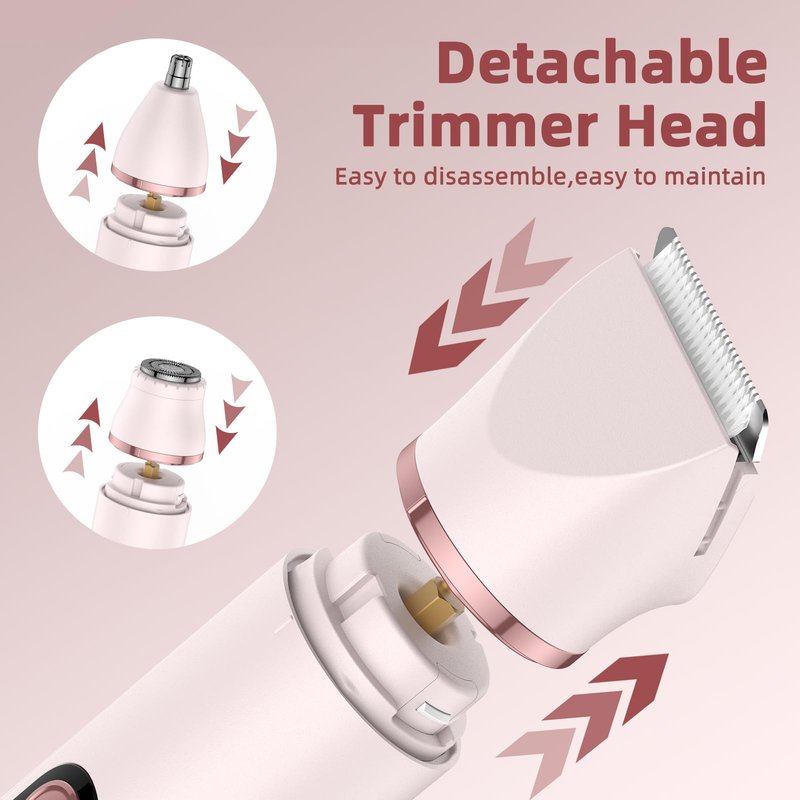 Bikini Trimmer for Women, Nose Hair Trimmer, Painless Electric Razor, Smooth Facial Hair Remover, Body Hair Trimmer for Legs and Armpit
