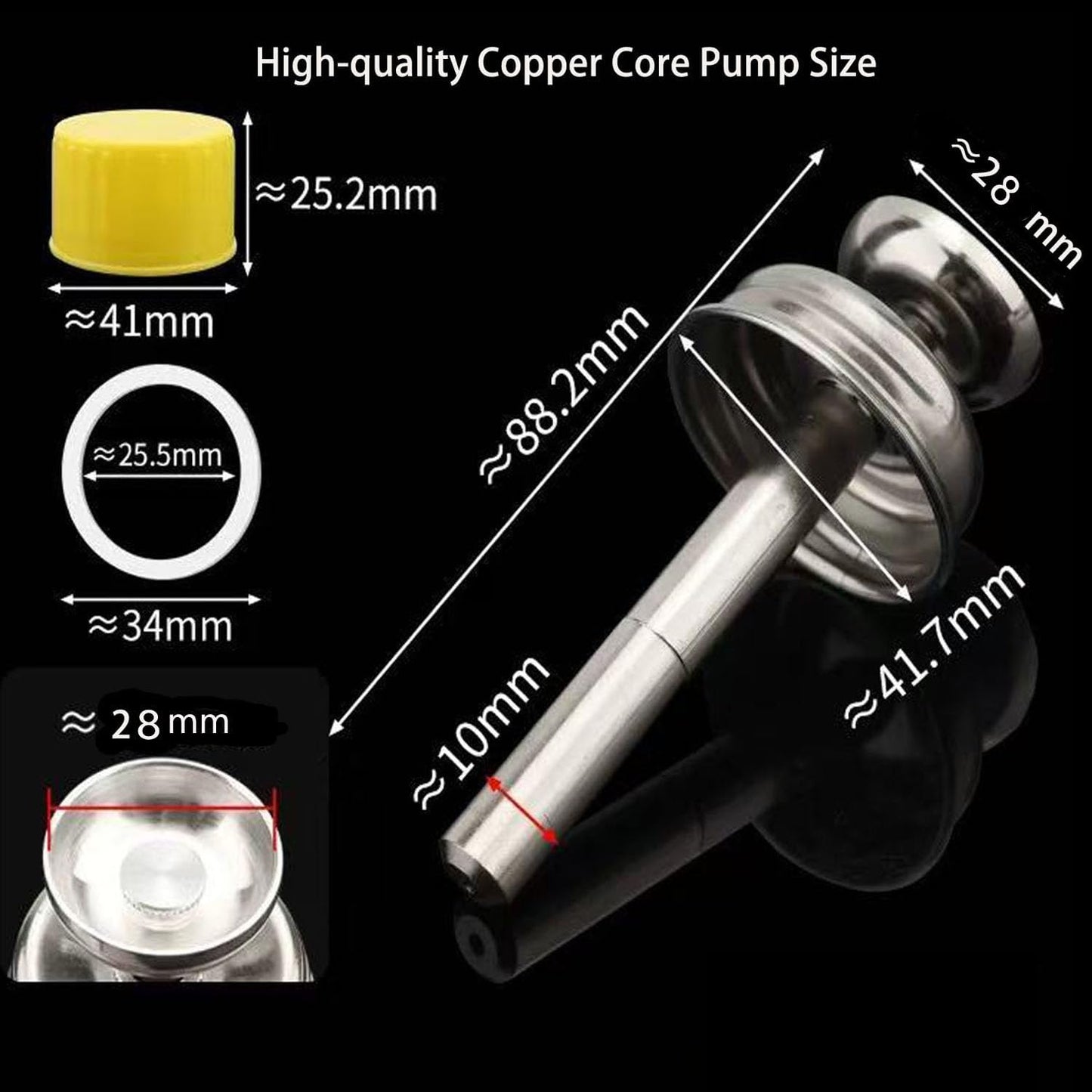 Glass Push Down Pump Dispenser Bottle - 4Oz Refillable Container for Alcohol, Makeup & Nail Polish Remover | Clear