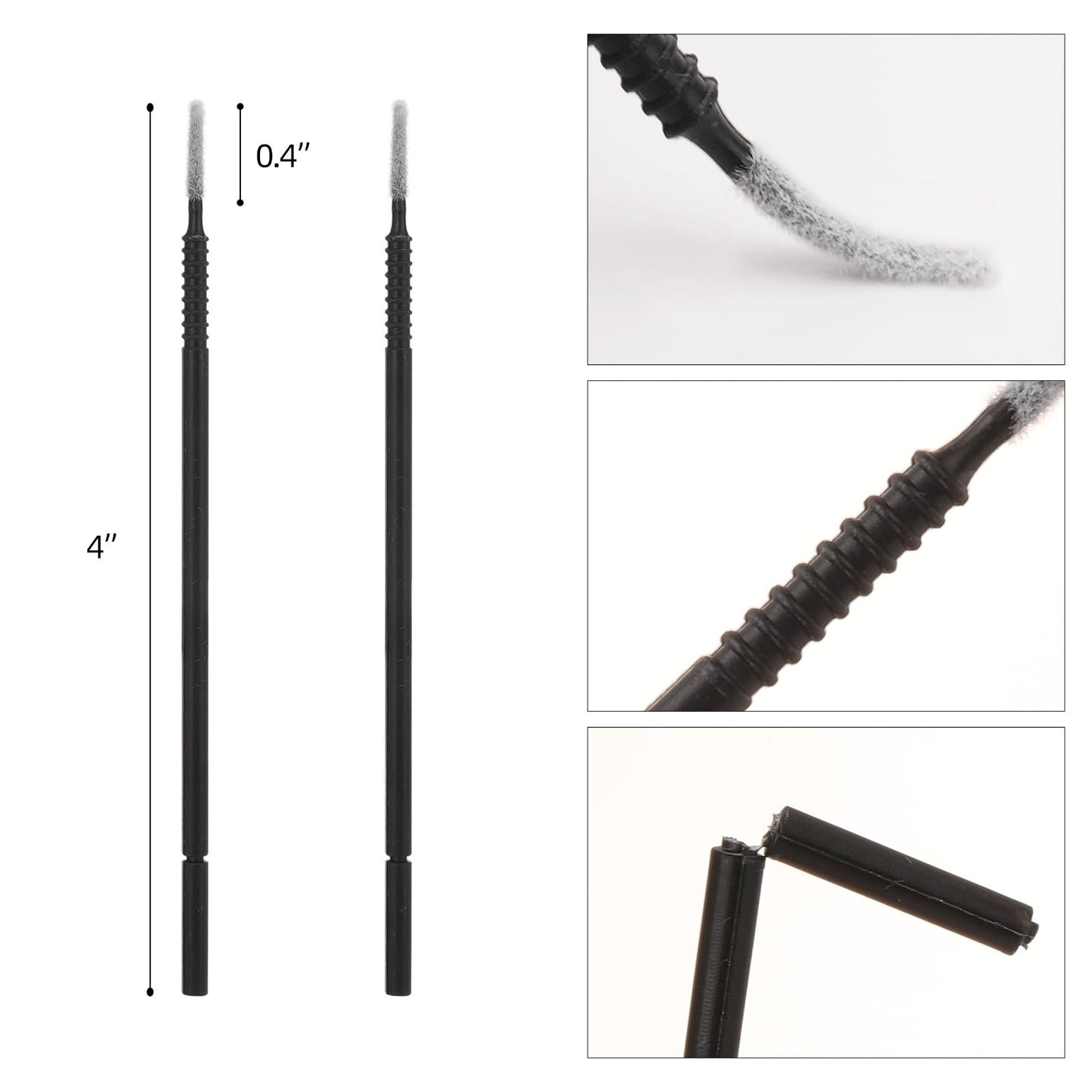 500 Pcs Spoolies Micro Brushes for Lash Mini Brush Disposable Applicators, Black lash brushes