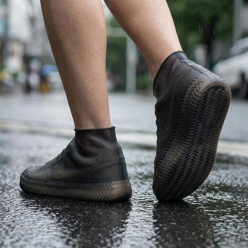 Waterproof Silicone Shoe Covers - Reusable Non-Slip Overshoes for Rain & Mud | Black Small
