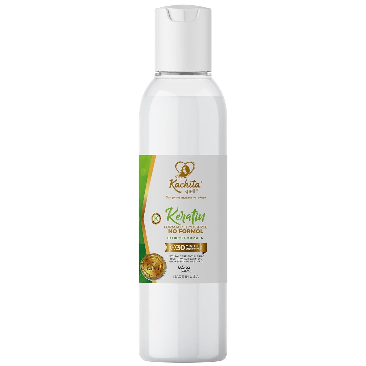 Brazilian Keratin Treatment - Formaldehyde Free Hair Straightener | 8 Fl Oz - Kachita Spell
