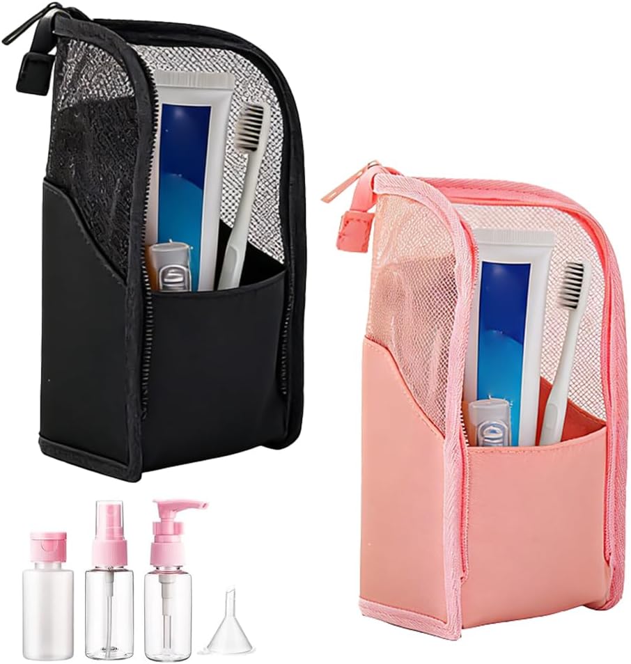 Portable Lightweight EVA Mesh Toiletry Bag - Large Capacity, Water-Resistant & Foldable Design | Black