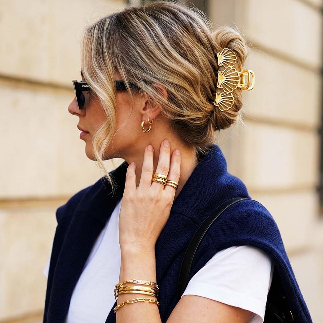 Starfish Claw Clips - Gold Metal Seashell Hair Accessories for Women | Mermaid Style