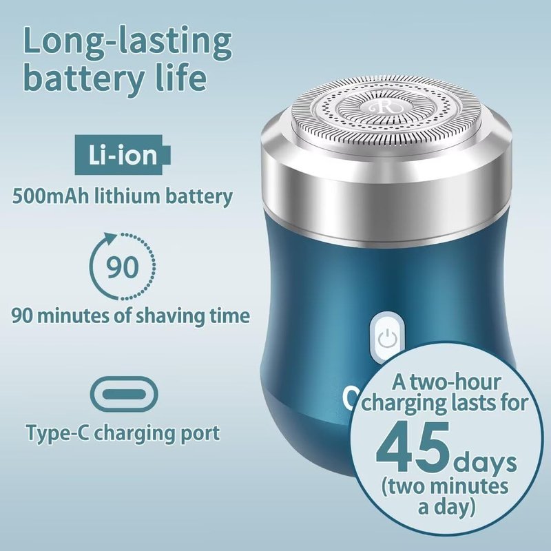 Electric Shaver,Aluminum Alloy Body,3D Floating Shaver Head,Type-C Charging,use for 45 Days,IPX7 Waterproof =