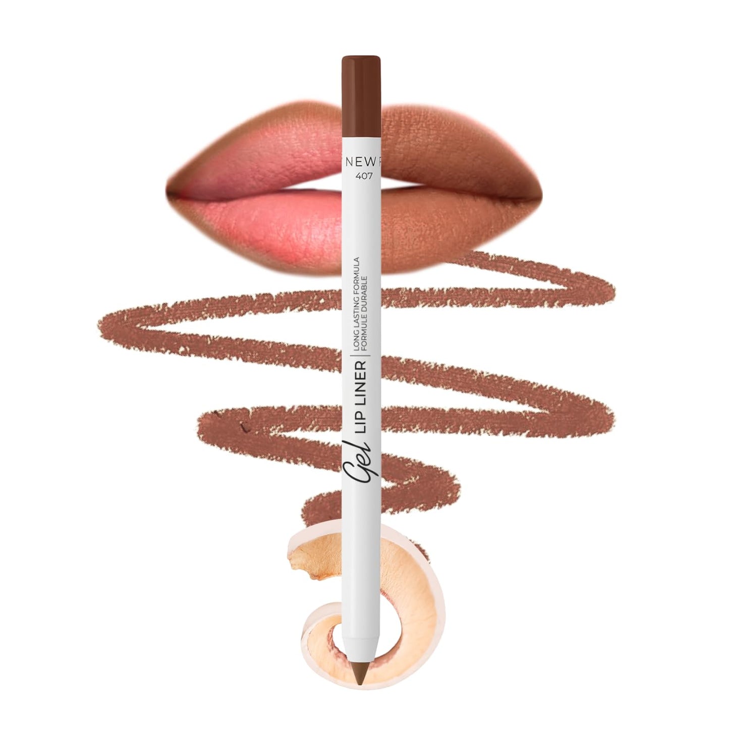 Lamel Gel Lip Liner Pencil - Waterproof 2-in-1 Lip Liner | Nude, 8-Hour Wear, High Pigment, Creamy Texture