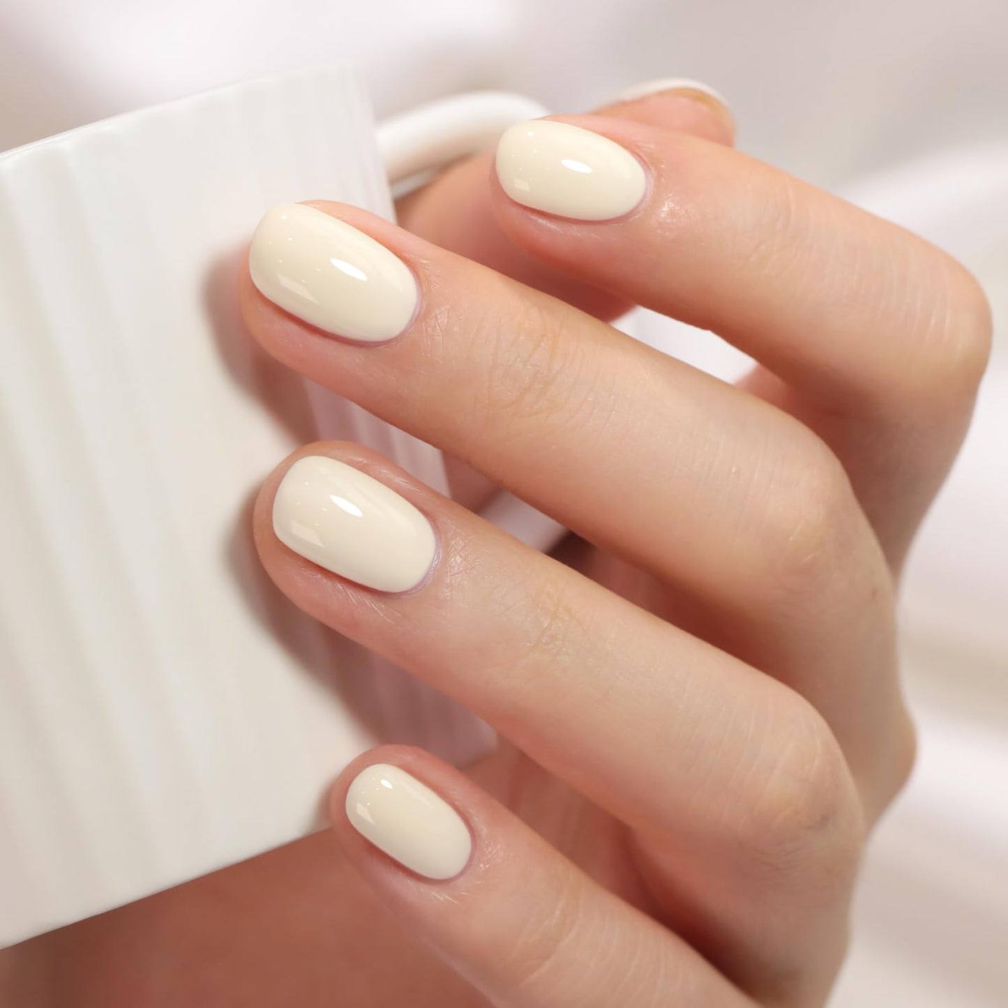 Gel Nail Polish - Double Rhythm 15ML Pearl White Soak Off for Art Manicure | DIY at Home