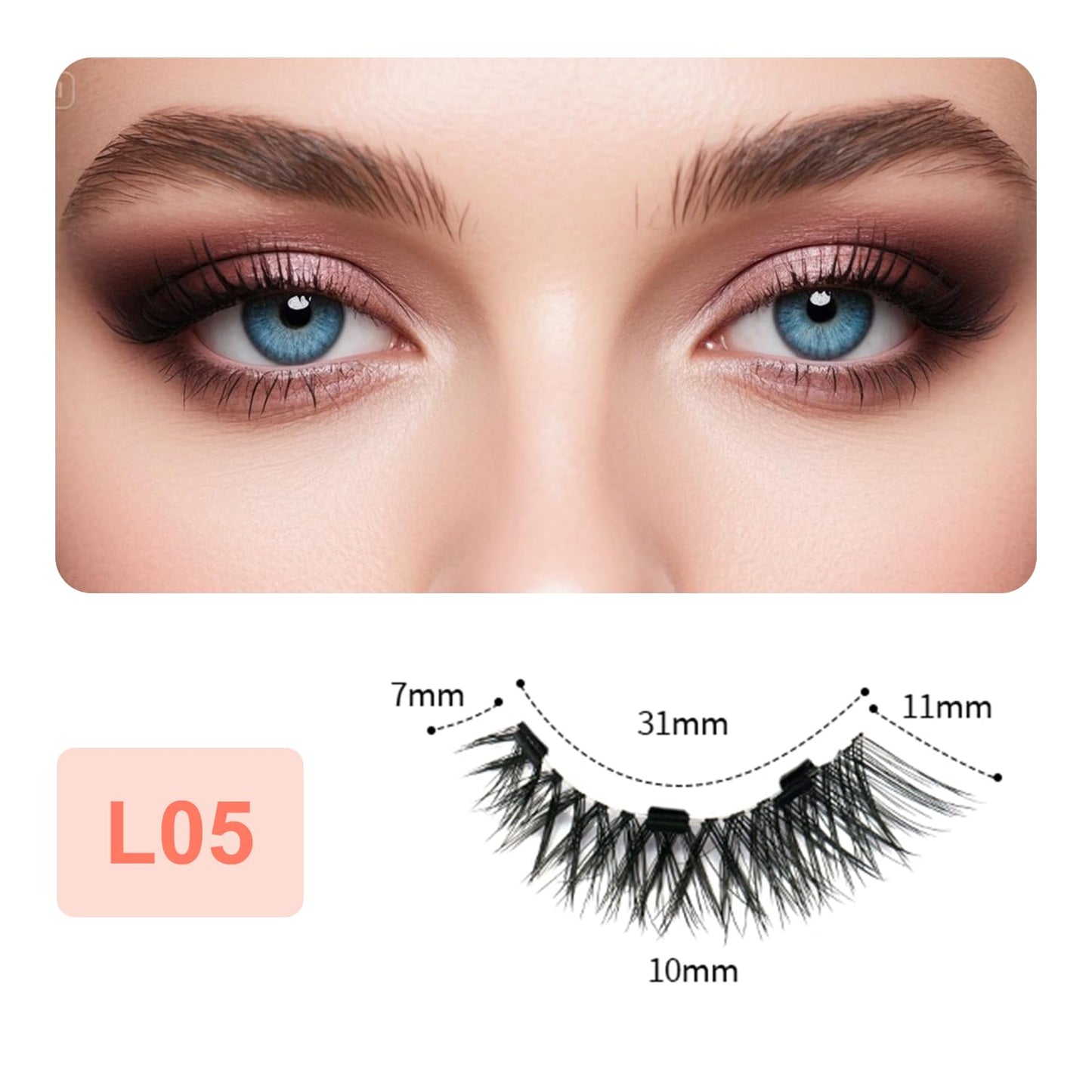 Magnetic Eyelashes Kit with Applicator Natural Look, Magnet lashes Pack Portable Reusable No Glue False Eyelashes Kit Easy to Wear Wispy Fluffy L13