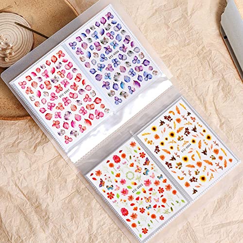 OBENIM HALIM 1Pack 80 Slot Nail Sticker Storage Album Water Decals Organizer