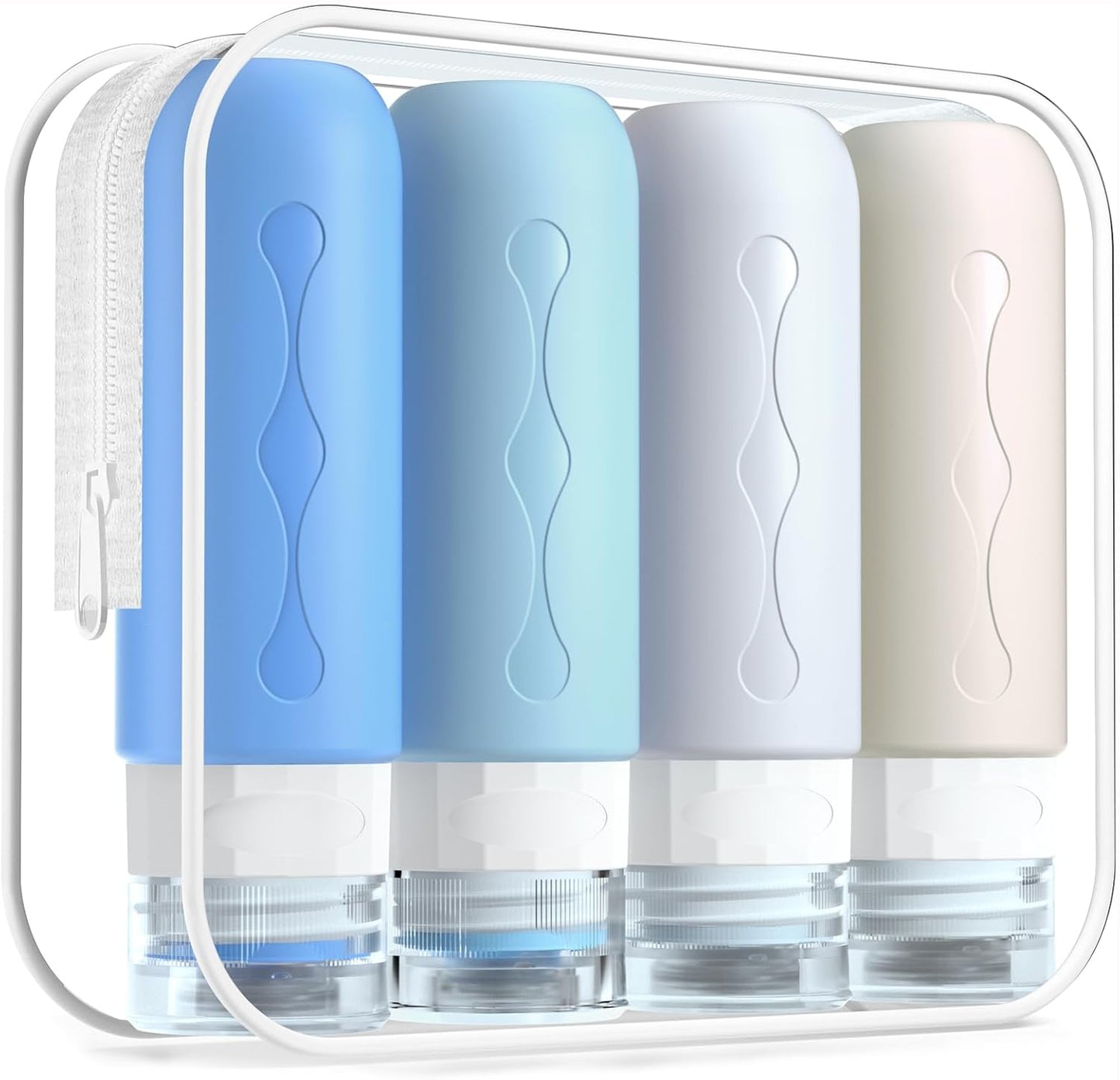 Travel Bottles for Toiletries - TSA Approved 3oz Leak-Proof Containers | BPA-Free Refillable Liquid Accessories (4 Pack)