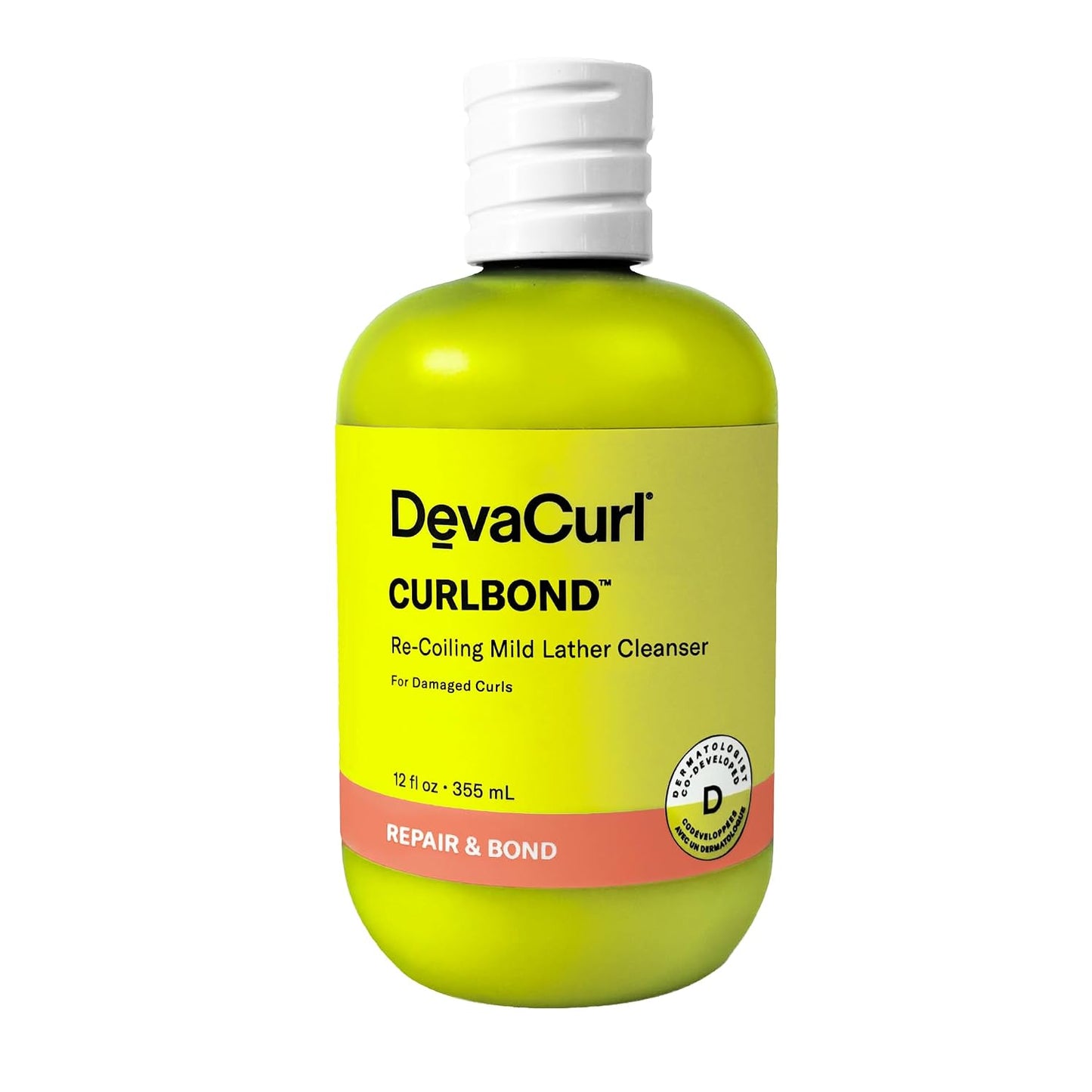 DevaCurl CurlBond Mild Lather Cleanser - Reduces Frizz & Preserves Color for 30 Washes | Seals Split Ends