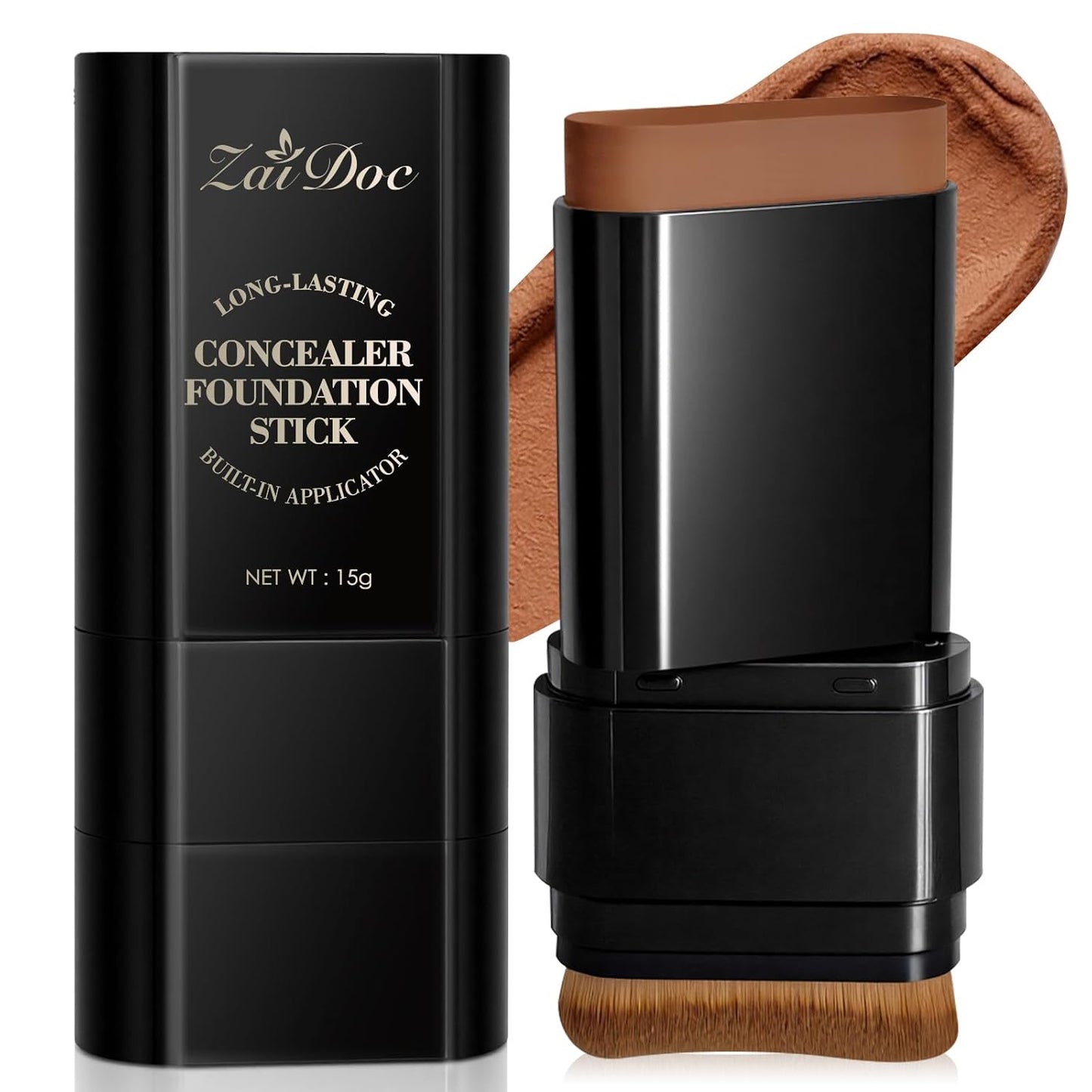 Foundation Stick - Dual-Ended 2-in-1 Longwear & Waterproof Makeup | Natural Full Coverage for Dark Circles & Blemishes - 2.09 oz