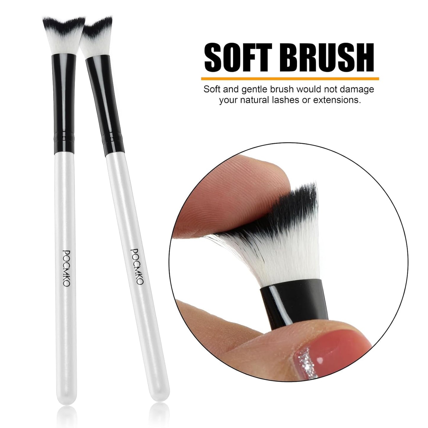 Curved Fluffy Lash Cleaning Brushes - 10 PCS Eyelash Extension Shampoo & Cleansing Set | Professional Eyelash Wash Brushes
