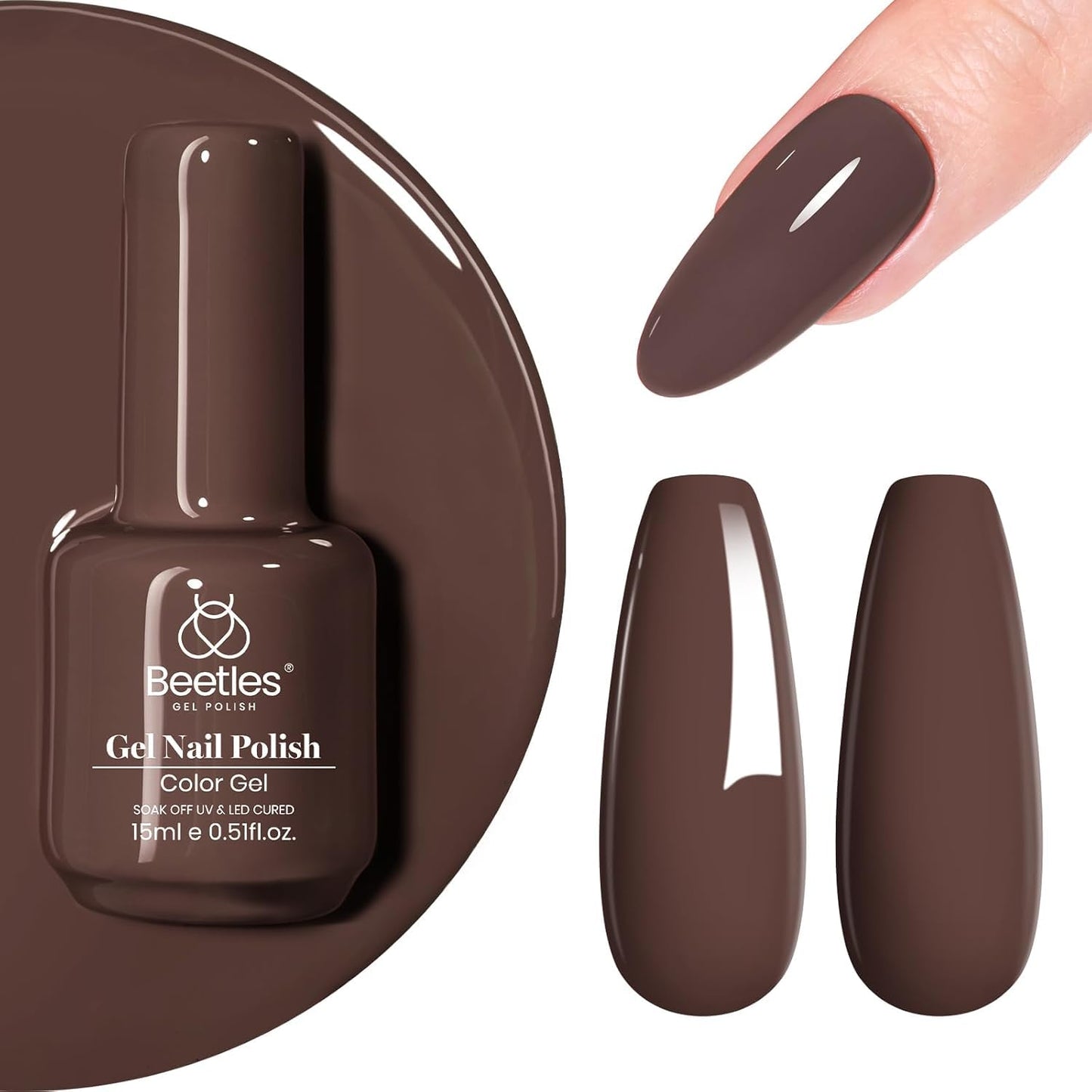 Beetles Purple Gel Polish - Lilac Light Purple Nail Color | 15ml Soak Off UV LED Gel for Summer Manicure