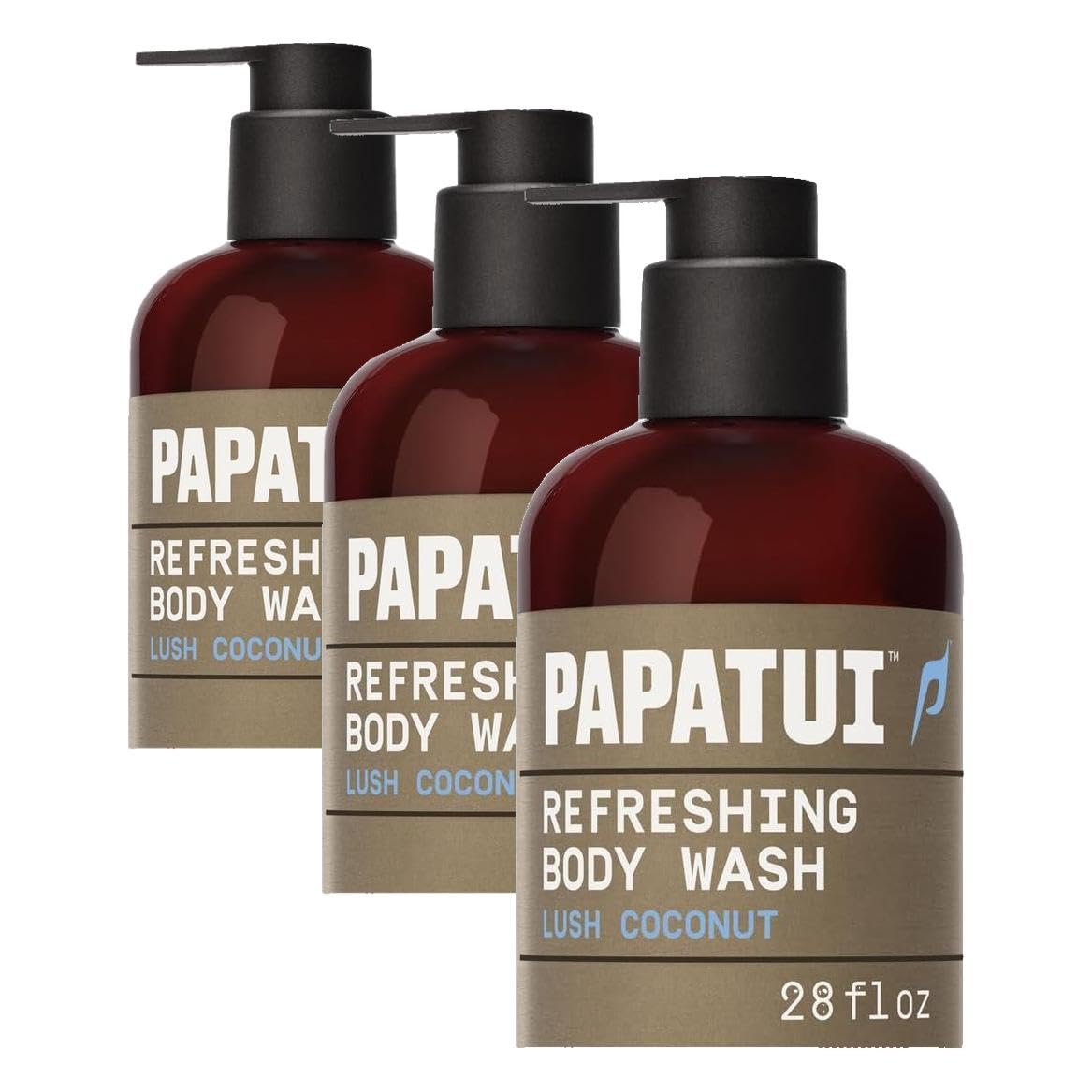PAPATUI Refreshing Body Wash for Men - Exfoliating & Hydrating Coconut Oil Formula | Vanilla Shea | 28 oz