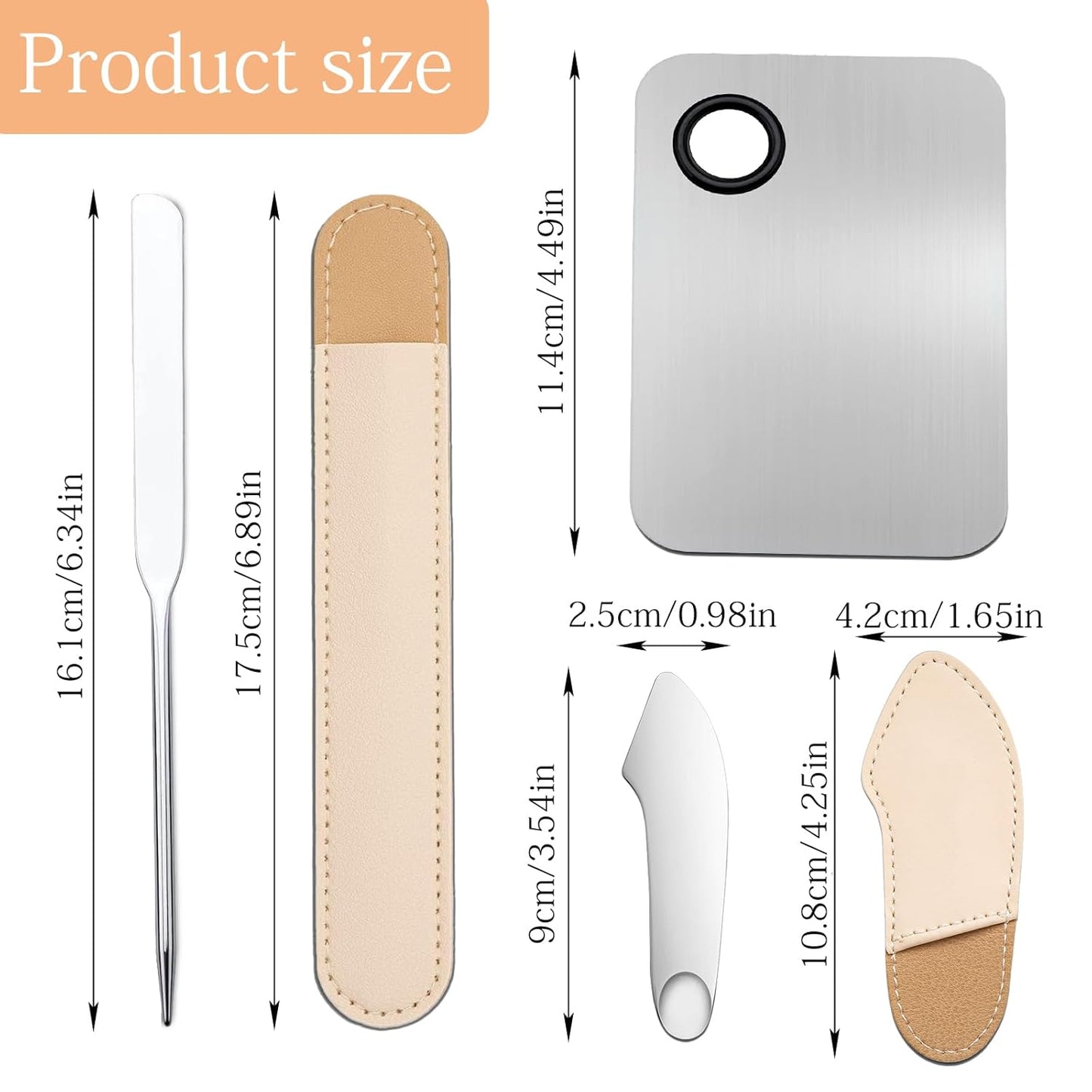 Makeup Foundation Spatula Set - 3 Pcs Stainless Steel Mixing Tools | Cosmetic Scoop & Scraper for Skincare