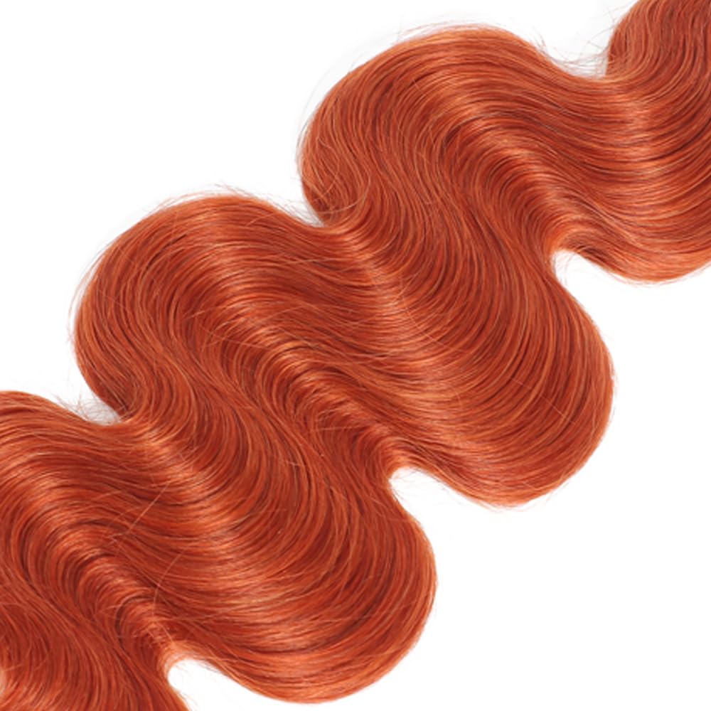 Ginger Bundles Human Hair #350 Bundles Orange Body Wave Bundle 24 26 28 inch #350 Body Wave Human Hair Bundle