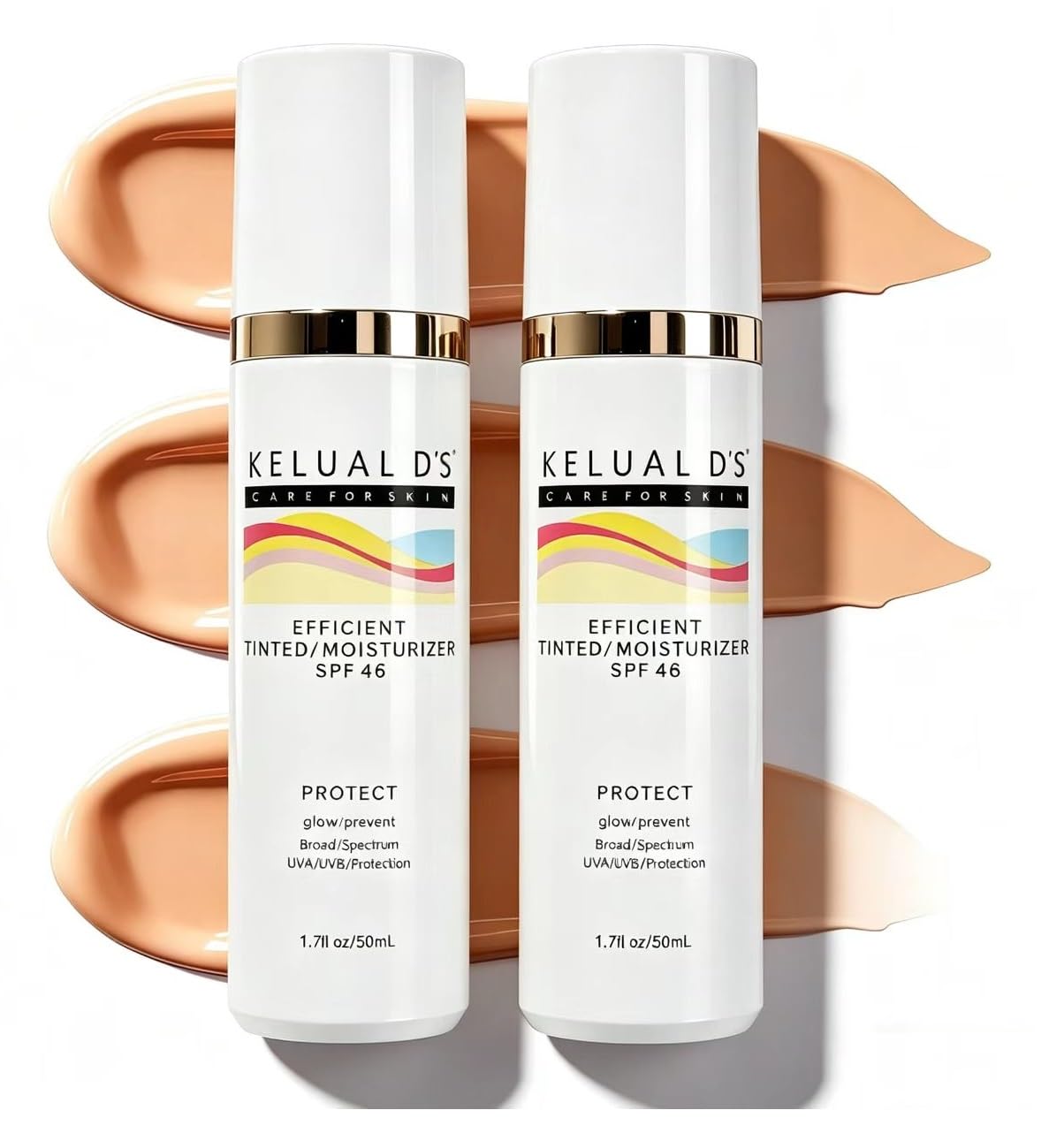 Anti-Aging Tinted Face Moisturizer & Sheer Sunscreen SPF 46 - Hydrating Skin Care, 1.7oz/50ml