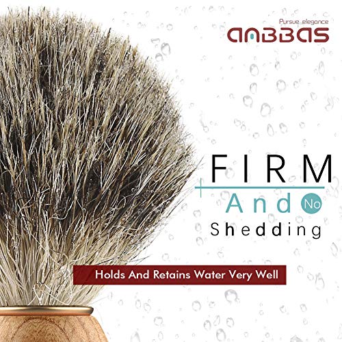 Anbbas Badger Hair Shaving Brush - Traditional Wet Shave with Natural Handle (Brush Variant)