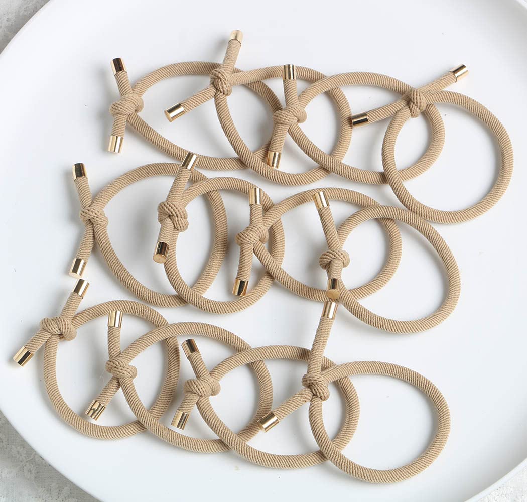 Elastic Hair Ties - Stretchy Rubber Bands for Women | Pack of 12 Black Ponytail Holders