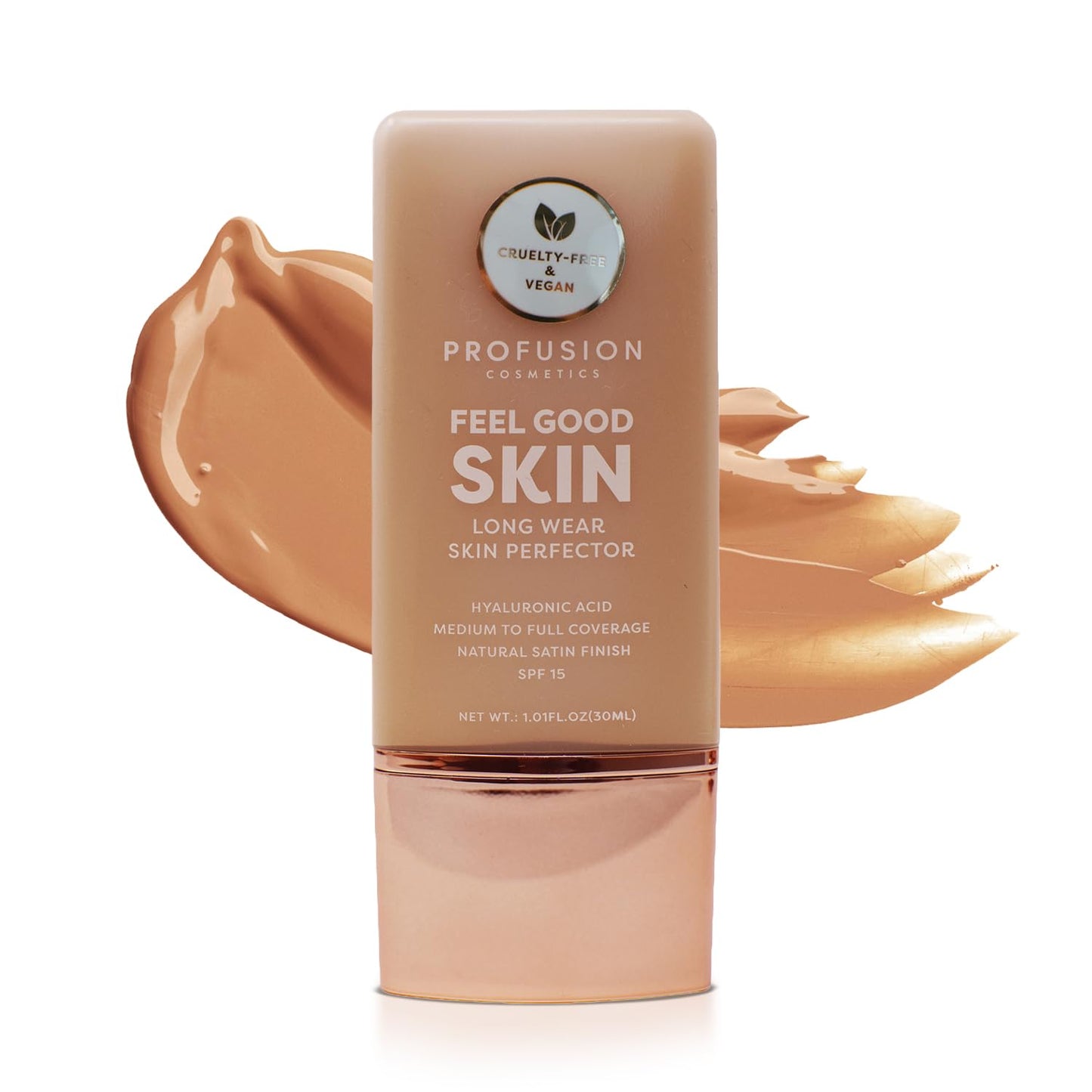 Profusion Cosmetics Lightweight Liquid Foundation - Flawless Radiance, Breathable Vegan Makeup for Uneven Skin Tone | Deep 1