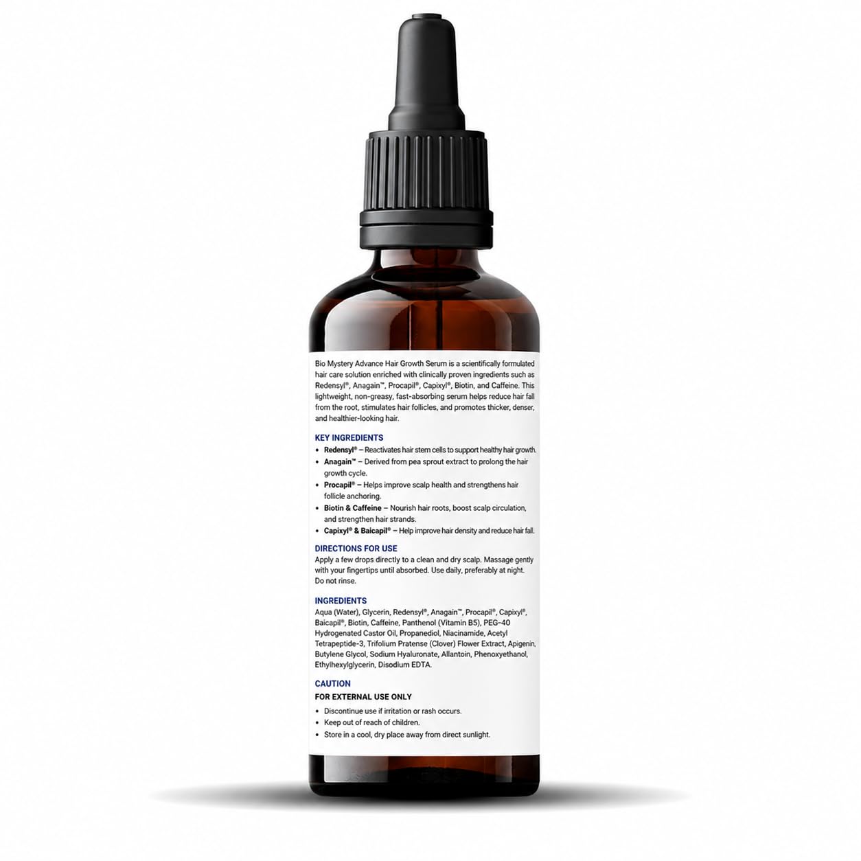 Bio Mystery Hair Growth Serum With 3% Redensyl, 4% Anagain, 3% Biacapil and Capilia longa with Biotin, Rosemerry and Rice Water - For Hair Growth And Hair Fall Control Serum