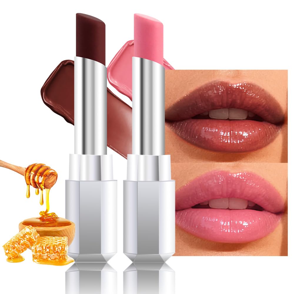 Brown Honey Lipstick | Tinted Moisturizing Lip Balm for Dry Lips - Vegan Hydrating Gloss, Sheer Lightweight Makeup, 1Pc