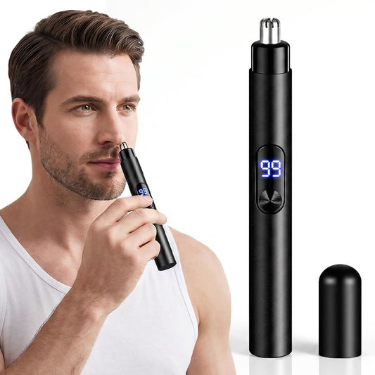 SENOY Nose Hair Trimmer for Men, 2026 New Electric Ear and Nose Hair Trimmer with LED Display, Type-C Rechargeable Mens Nose Hair Trimmer, Great Gifts for Elder, Dad (Black-1PC)