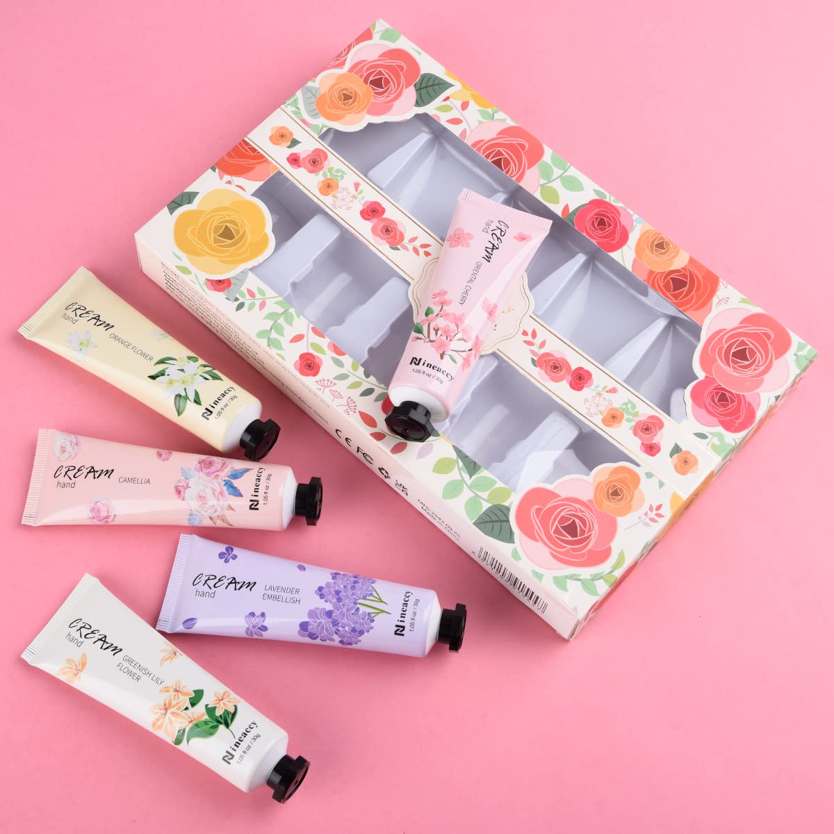 Hand Cream Gift Set - Moisturizing Relief for Extremely Dry Hands | Travel Size 5 x 1.0 oz (30ml)
